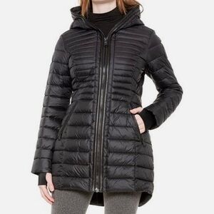 Pajar Black Quilted Hooded Long duvet Puffer Coat